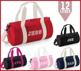 Personalised Barrel Bag, Dance Bag, Sports Bag, Gym Bag, Ballet Bag, Gymnastics Bag, Overnight Bag, Hospital Bag, Holiday Bag