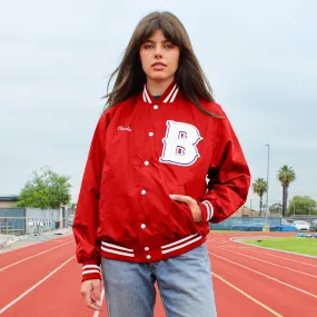 Personalized Adult Nylon Bomber Jacket RED/WHITE