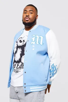 Plus La Badge Jersey Varsity Bomber Jacket