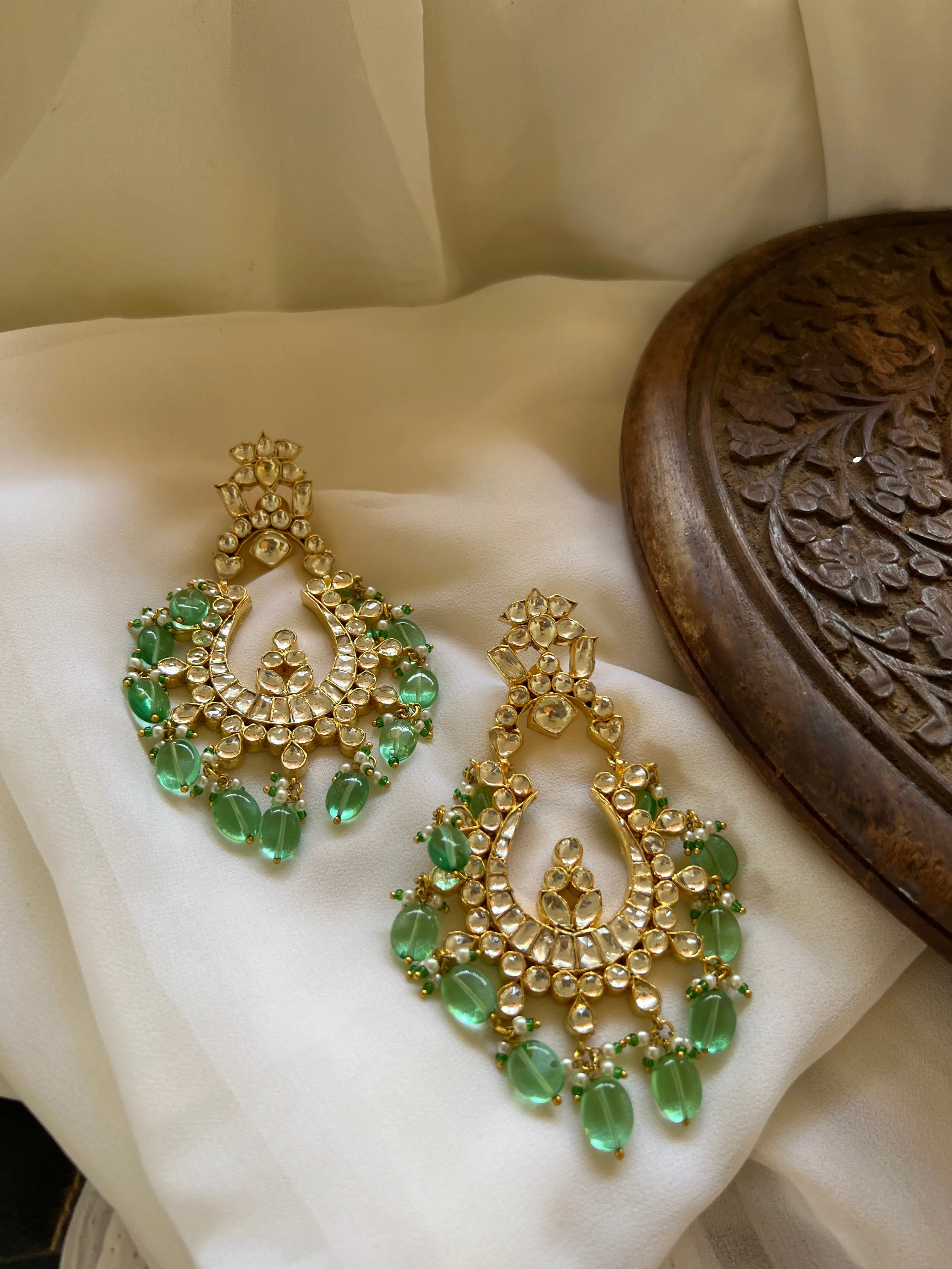 Premium Kundan bridal Chaandbalis