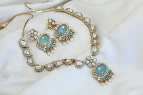 Premium Uncut Kundan Set - Teal