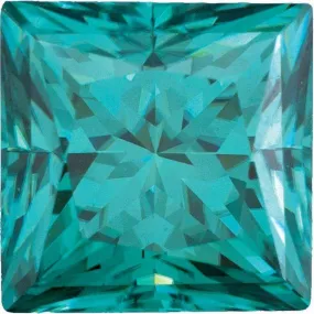 Princess-Cut Square Loose Teal Moissanite Stone