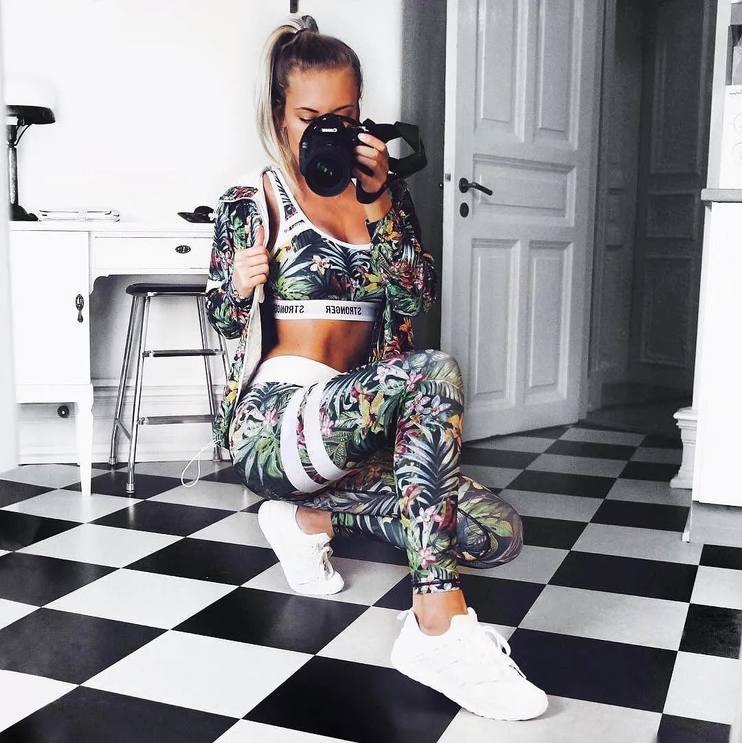 Rainforest Digital Print Sports Yoga Pants