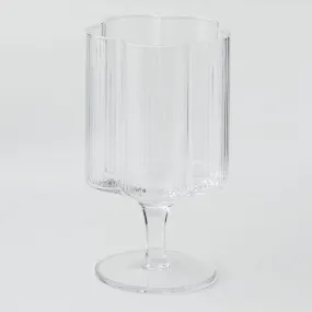 Ribbed Flower Wine Glass | Clear