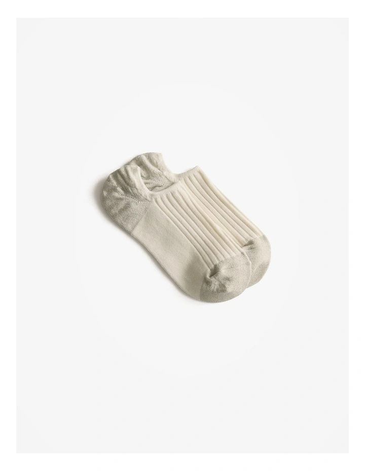 Ribbed Low Cut Sock in Marshmallow