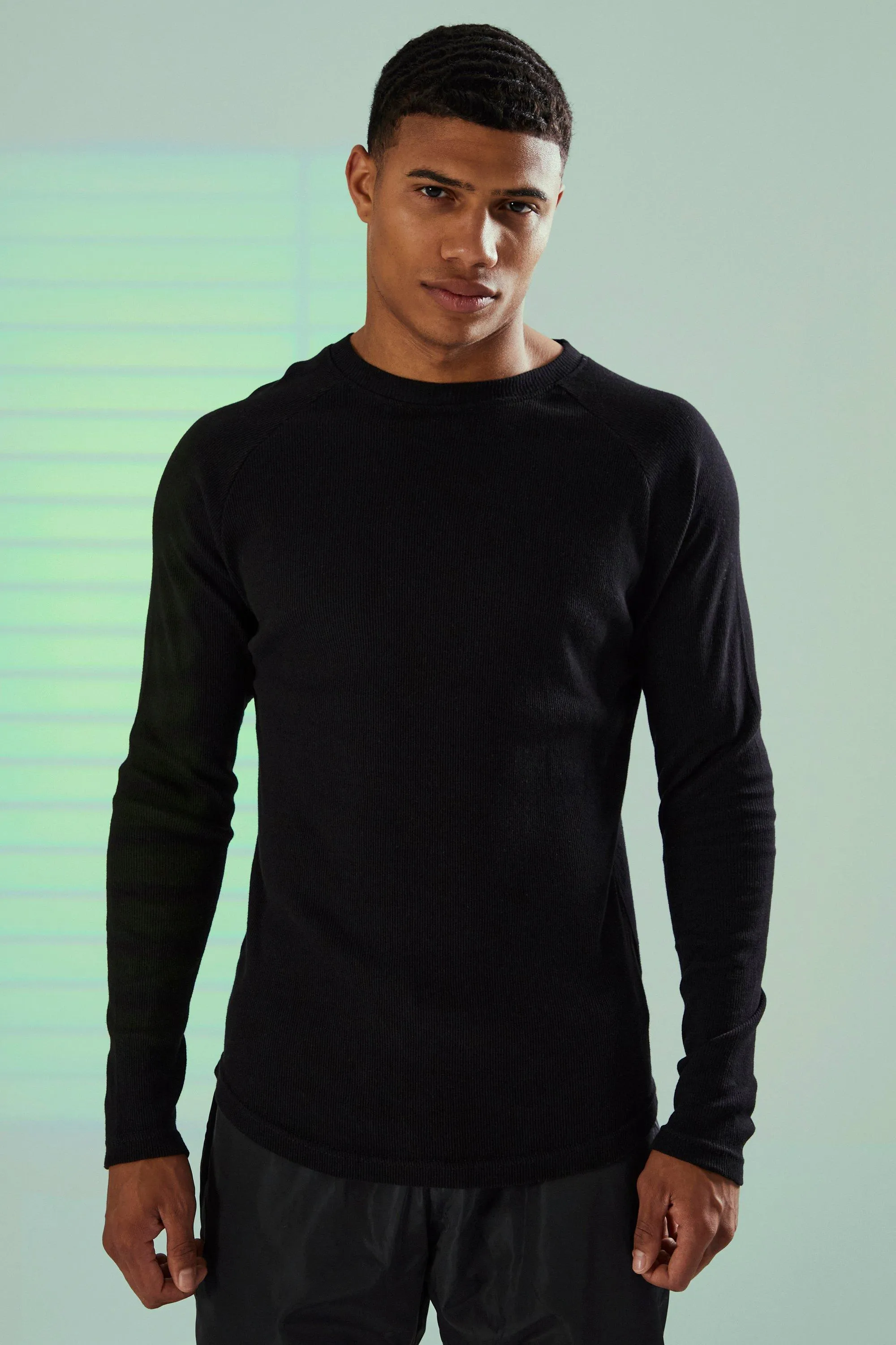 Ribbed Muscle Fit T-shirt | boohooMAN UK