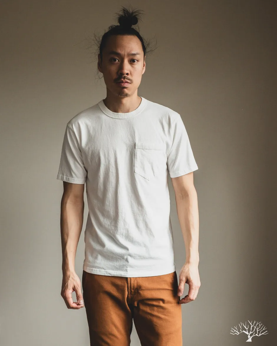 Ribbed Pocket Tee - White