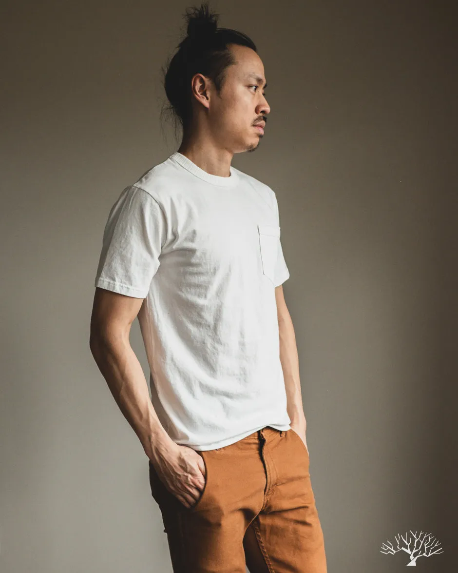 Ribbed Pocket Tee - White