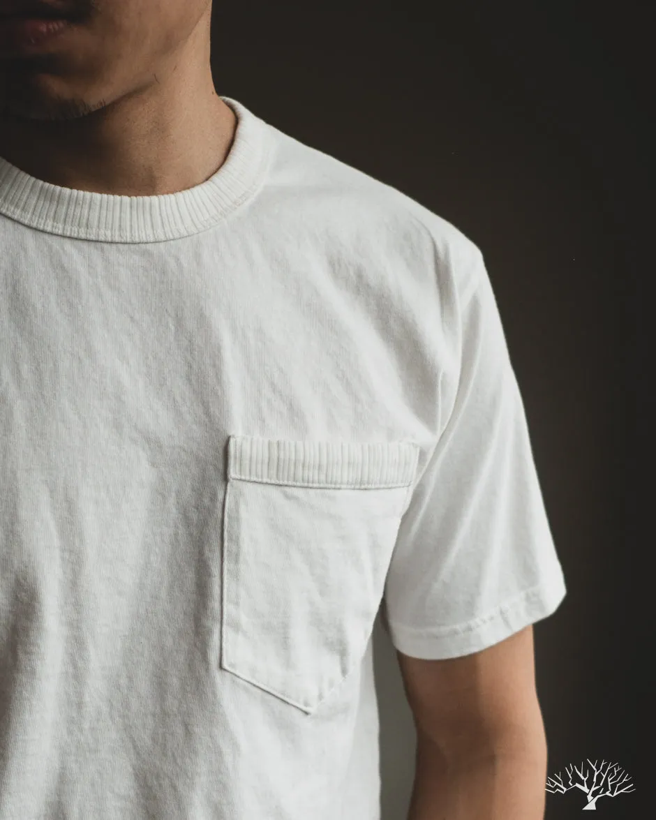 Ribbed Pocket Tee - White