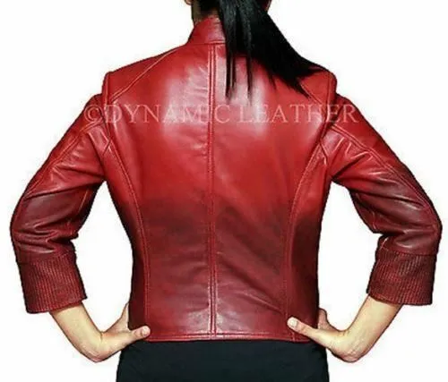 Scarlet-Witch Wanda Maximoff Short Women Leather Costume Jacket