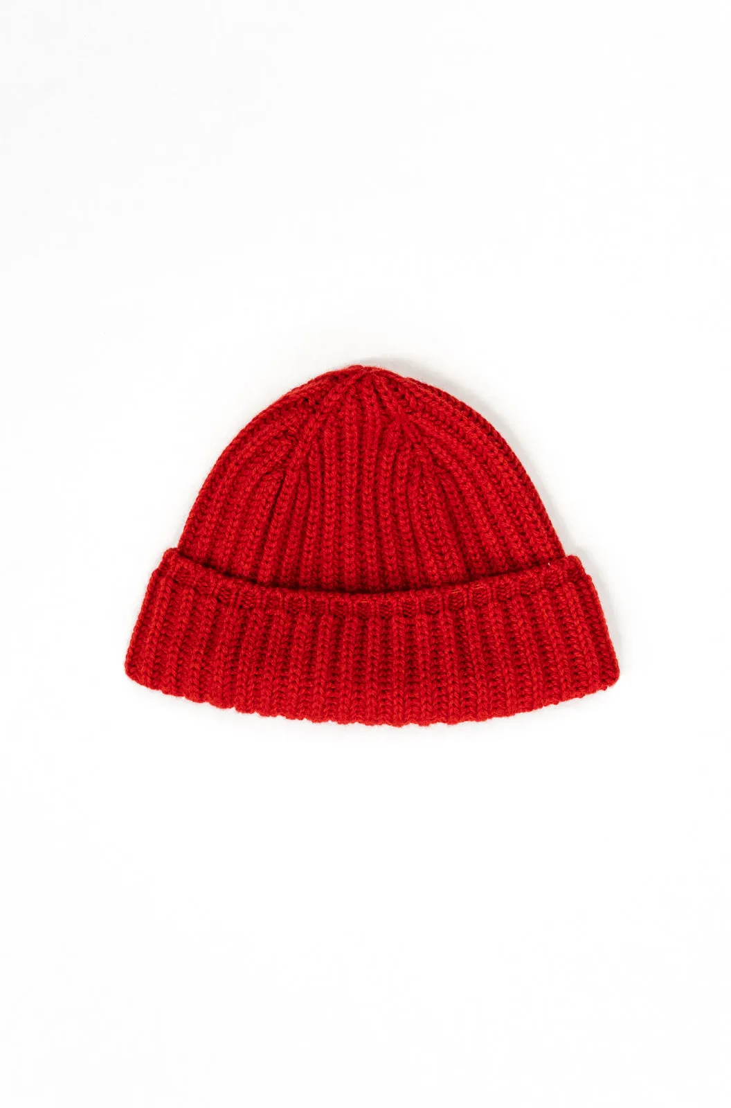 SE11 RIBBED CHUNKY WOOL HAT RED