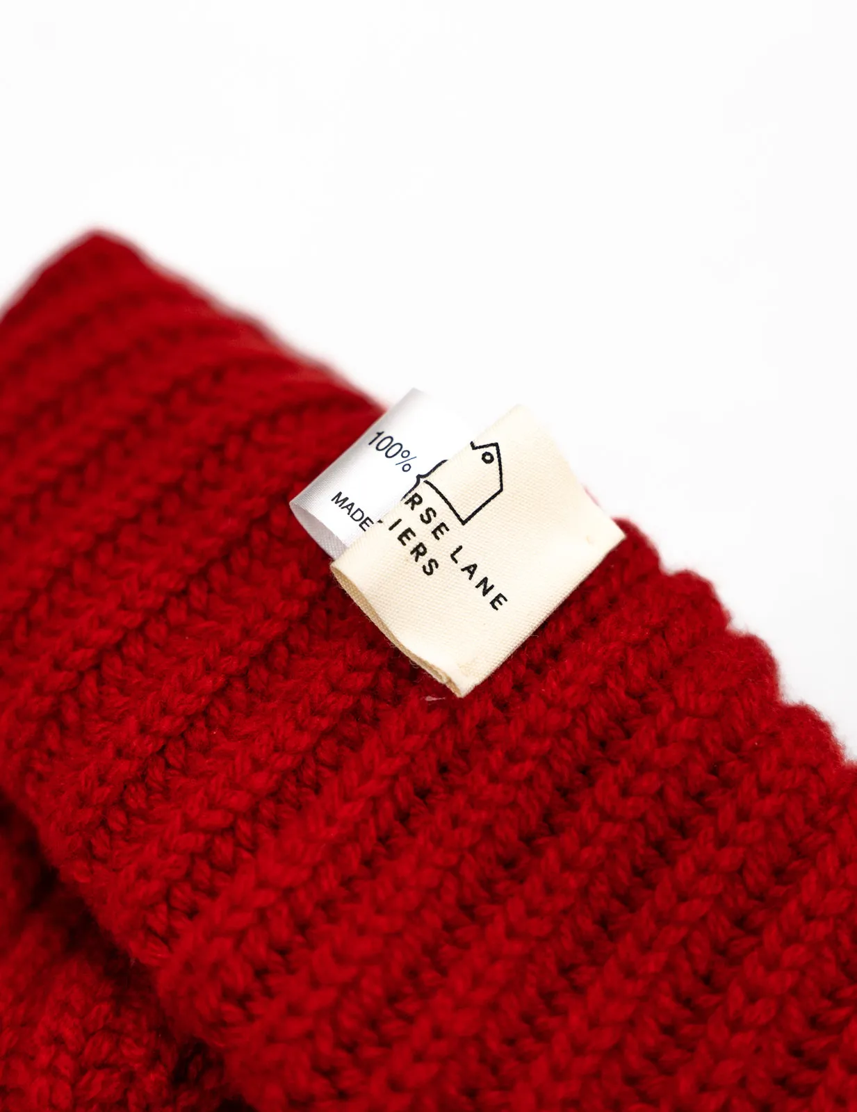 SE11 RIBBED CHUNKY WOOL HAT RED