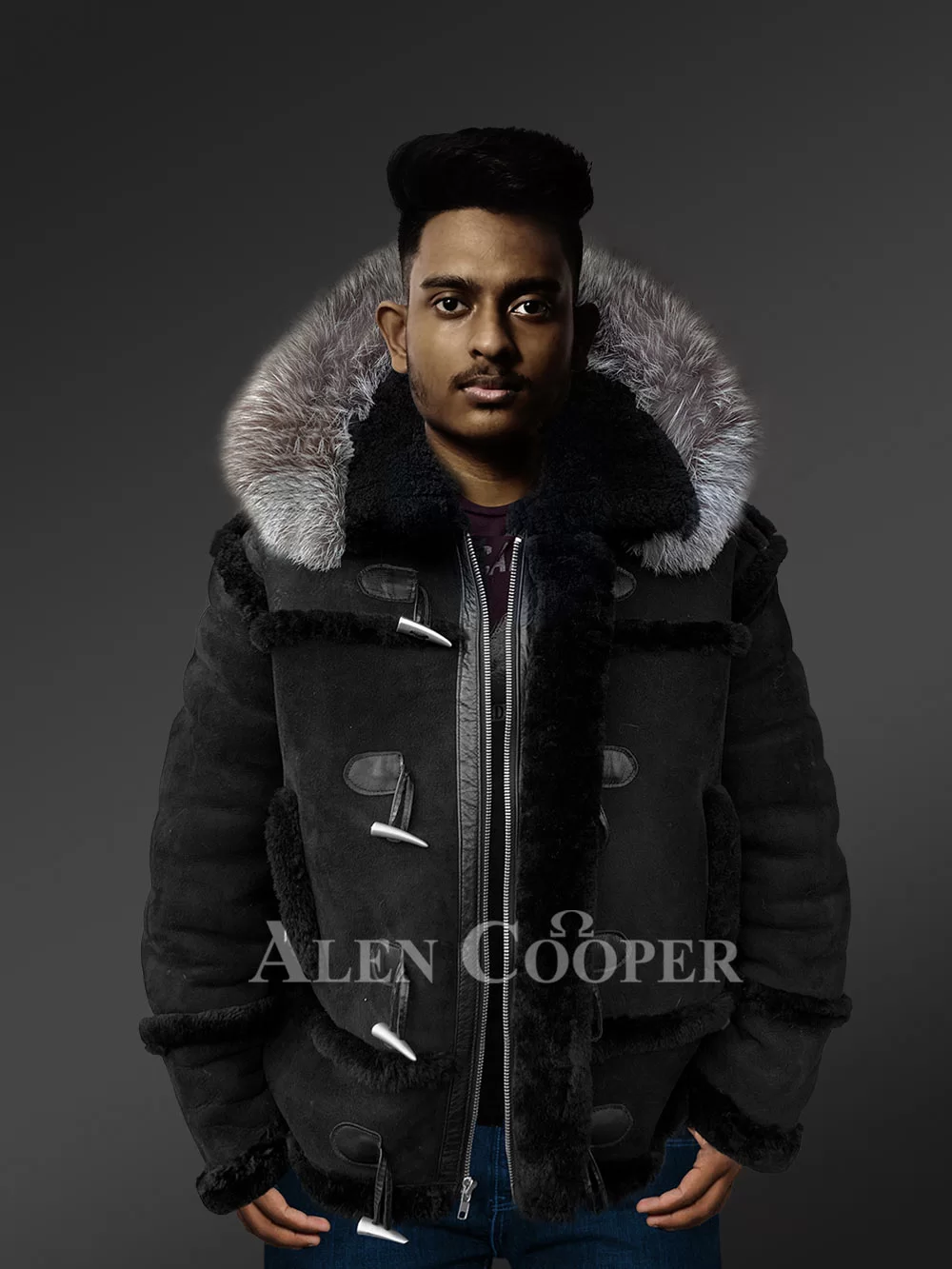 Shearling Jacket Men in B-3 Bomber Style | Sheepskin Bomber