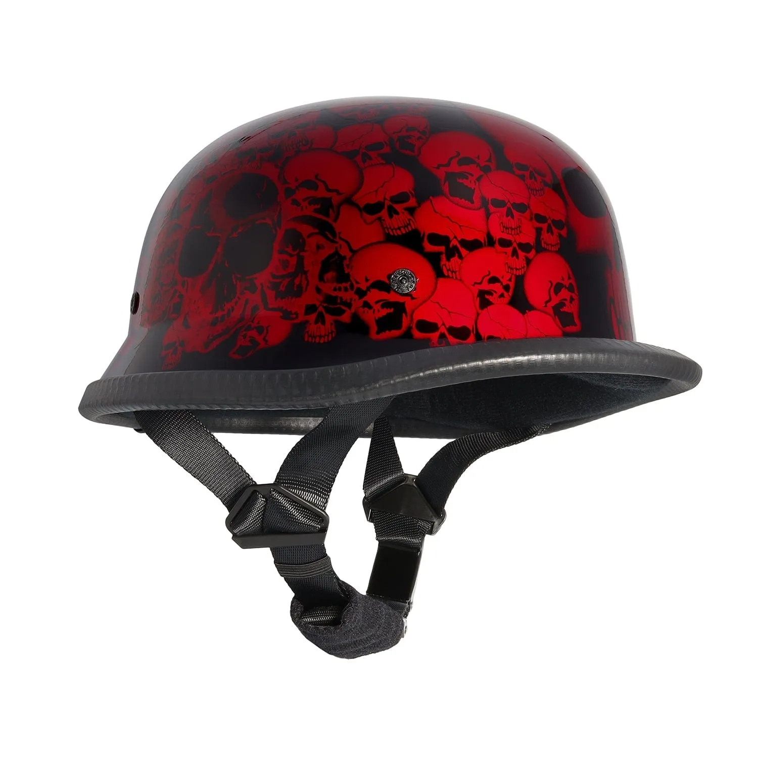 Skull Graveyard Costume Novelty German Helmet Prop - Red