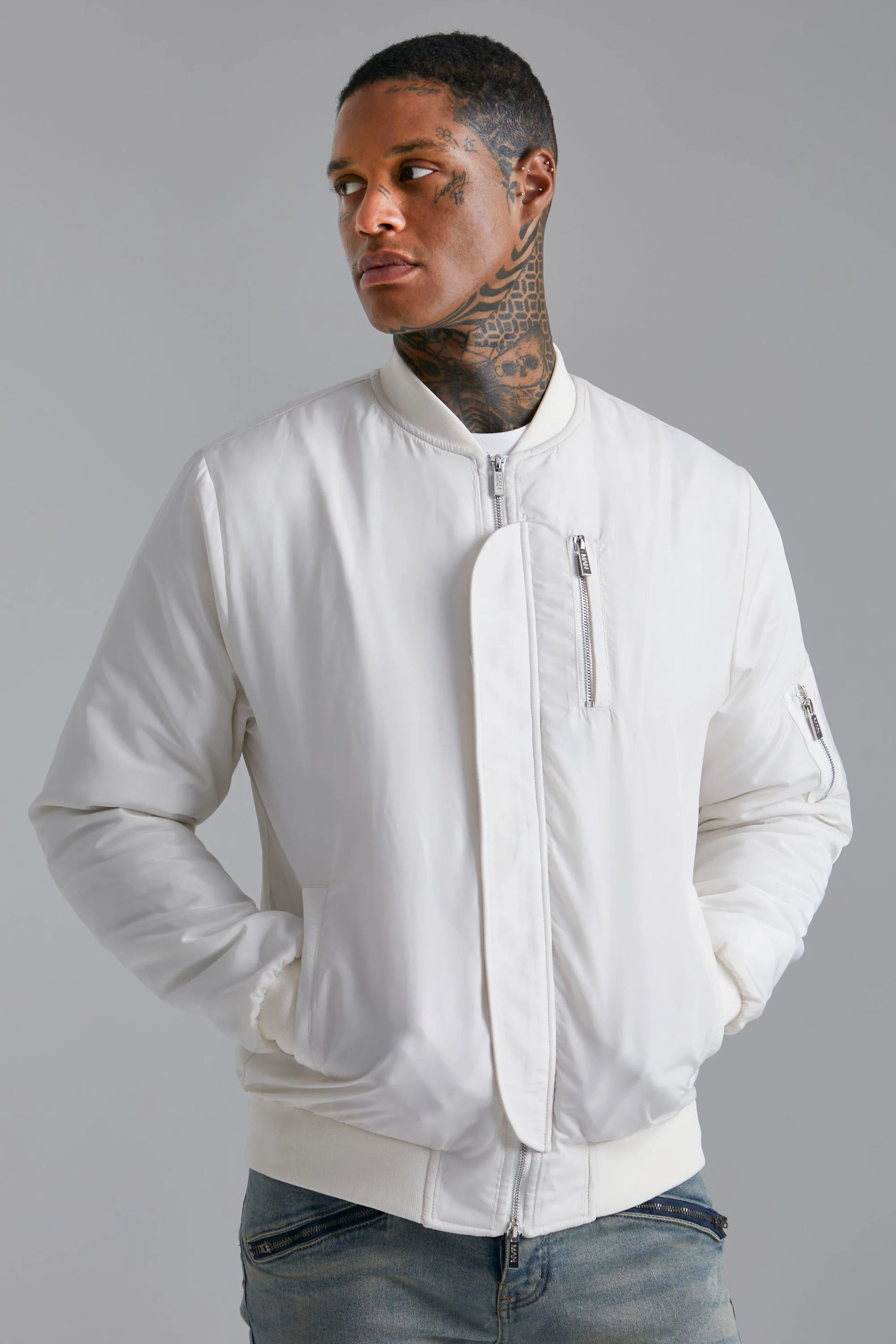 Smart Nylon Concealed Placket Bomber