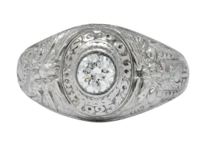 Tiffany & Co. 1925 Diamond Platinum West Point Unisex Class Ring