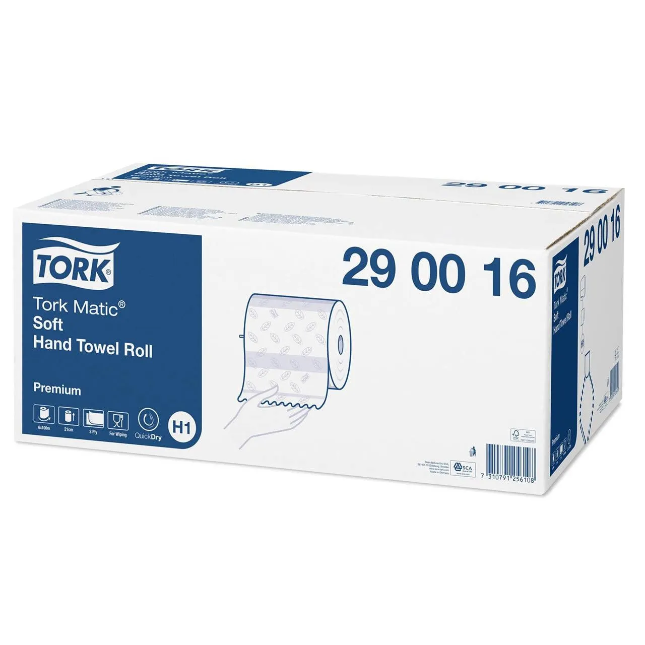 Tork Matic H1 Extra Soft Hand Towels Roll 2ply Premium 100m Carton 6 Rolls