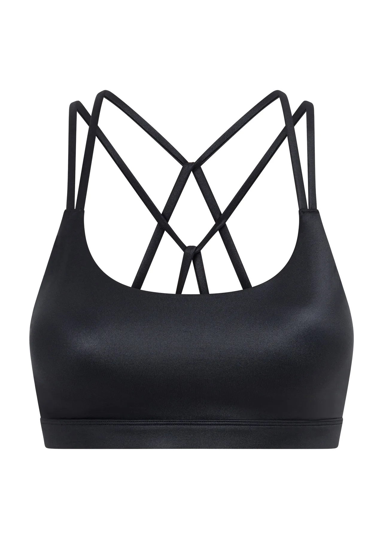 Wet Look Strappy Sports Bra